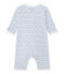 Tutina senza piedi bebè bambina bianco ECUME/blu BLEU