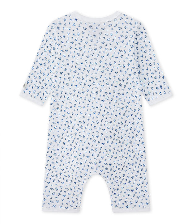 Tutina senza piedi beb&egrave; bambina bianco/blu