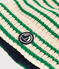 Cuffietta in maglia con fodera in pile a righe bambino verde AVALANCHE/ JARDIN