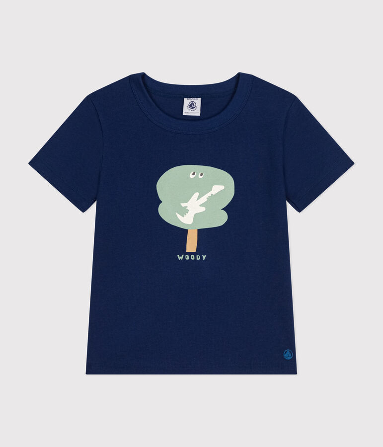 T-shirt a maniche corte in jersey sottile bambino blu
