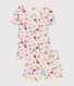Pigiama short fantasia a fiori in cotone bambino
