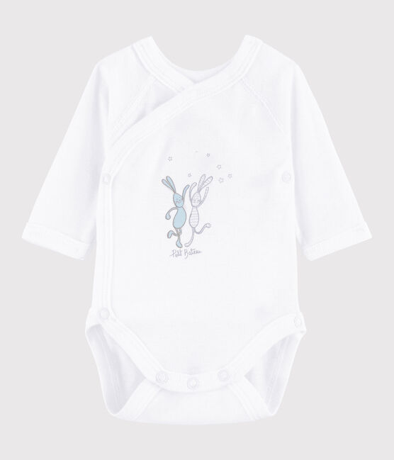 Body incrociato a manica lunga bebè unisex bianco ECUME