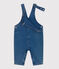 Salopette neonato in denim ed elastan a gamba lunga blu BLEU DELAVE