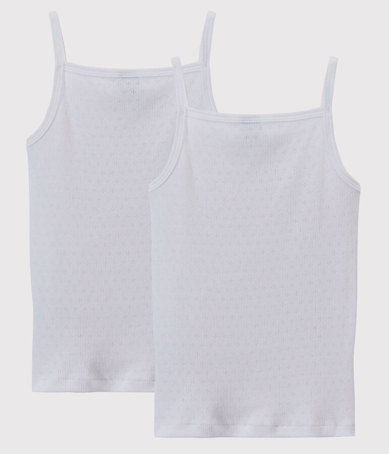 Confezione da 2 canottiere con spalline traforate bambina variante 1