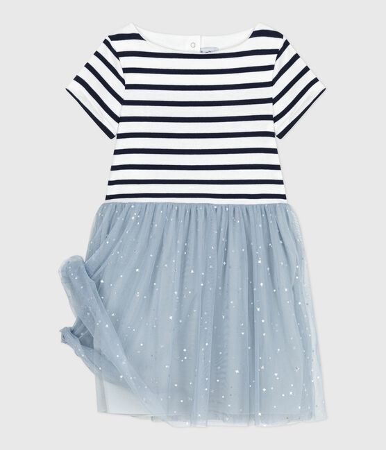 Abito a maniche corte in cotone a righe bambina CO2/ MULTICO