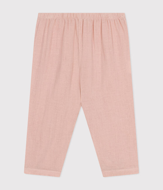 Pantaloni bebè in garza di cotone rosa SALINE