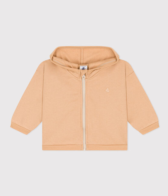 Felpa con cappuccio in tessuto felpato per bebè beige TOURONE
