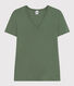 T-shirt L'Iconique scollo a V in cotone tinta unita donna