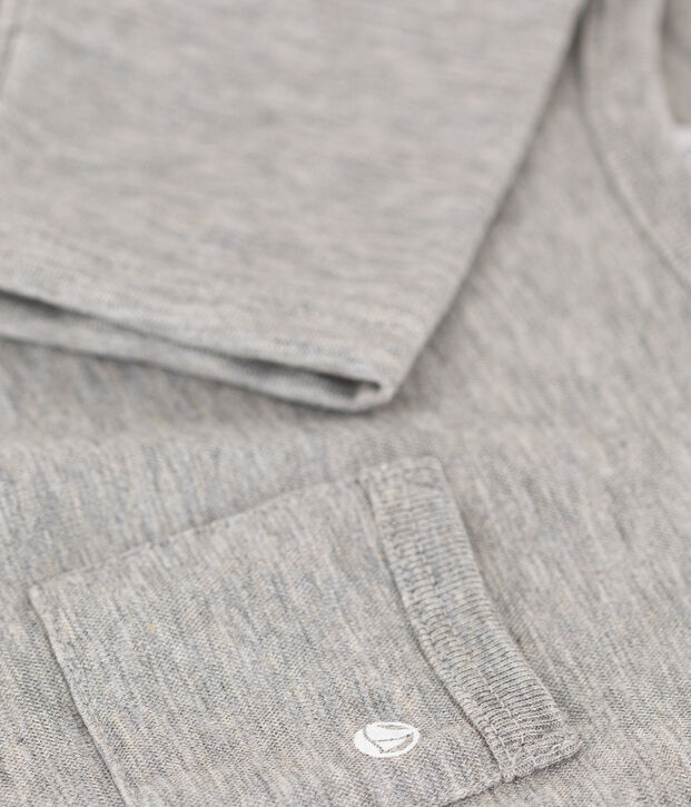 T-shirt a maniche lunghe in jersey fiammato per beb&egrave; grigio