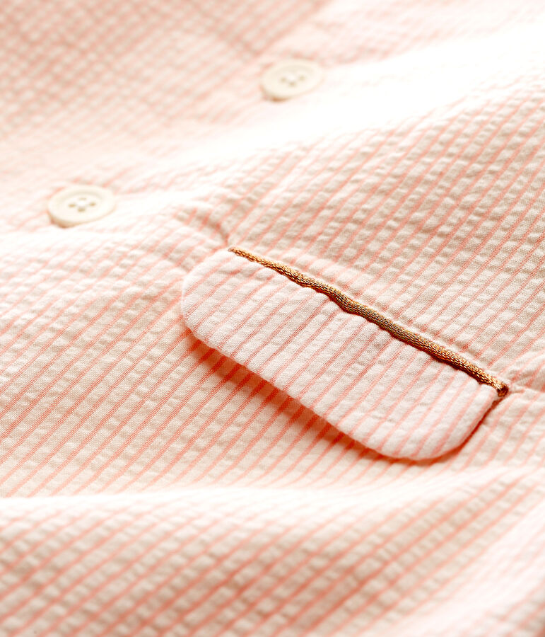 Cappotto rigato bambina bianco MARSHMALLOW/rosa ROSAKO