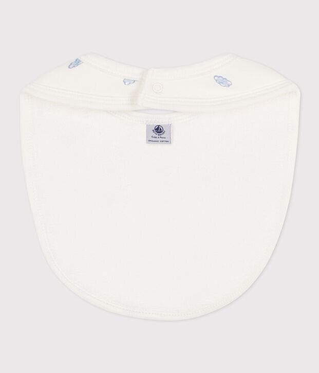 Bavaglino con stampa in cotone bianco/multicolore
