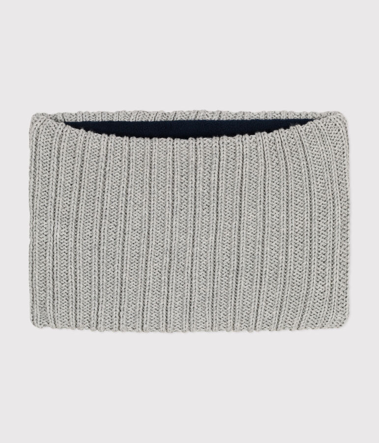 Snood in maglia foderata in pile bambino grigio