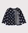 Cardigan bebè femmina a pois blu SMOKING/bianco MARSHMALLOW