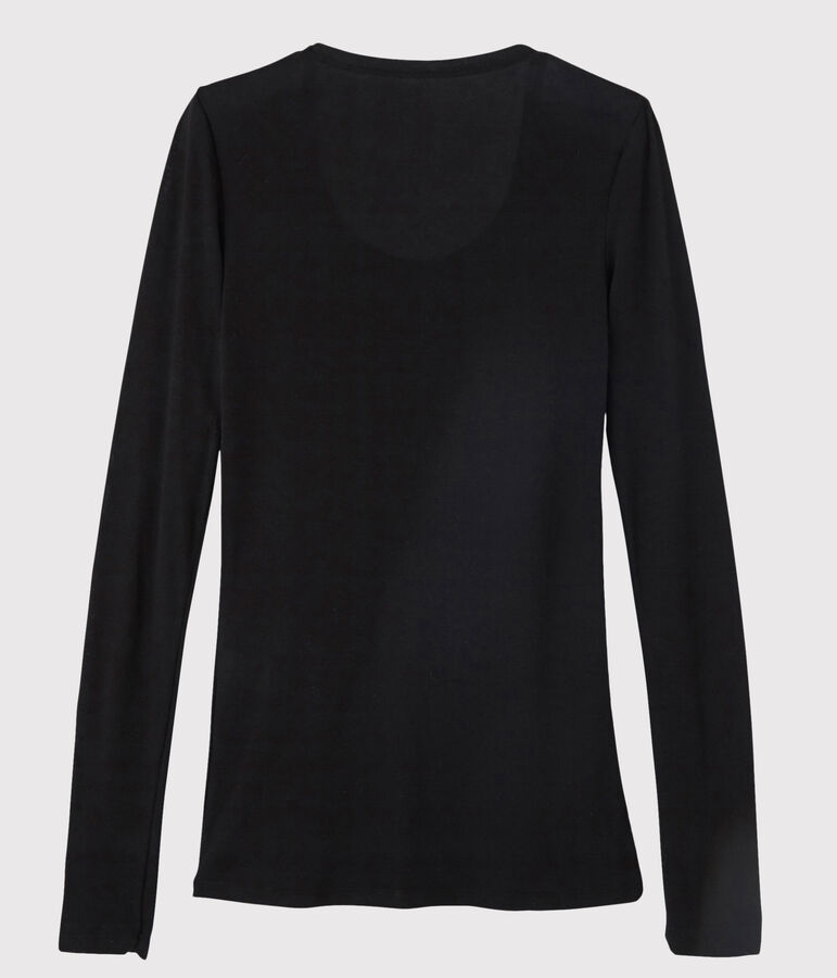 T-shirt a costine leggera Donna nero NOIR