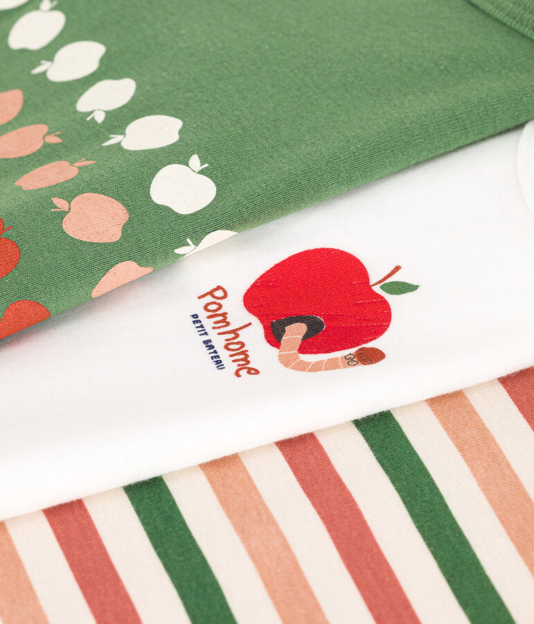 Set di 3 body a maniche lunghe in cotone neonato multicolore