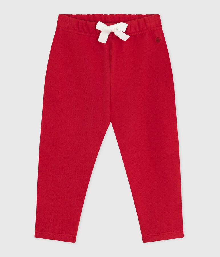 Pantaloni in cotone tinta unita neonato rosso