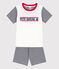Pigiama corto bambino unisex in cotone Petit Bateau  blu SMOKING/bianco MARSHMALLOW
