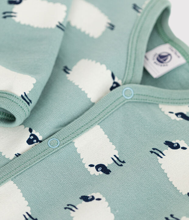 Pigiama in tessuto felpato spazzolato con stampa bosco neonato verde/multicolore