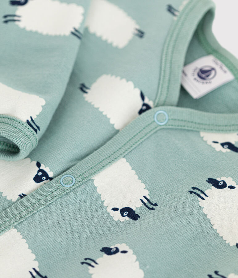 Pigiama in tessuto felpato spazzolato con stampa bosco neonato verde/multicolore