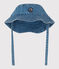 Cappellino alla pescatora in denim blu da annodare bebè blu DENIM CLAIR