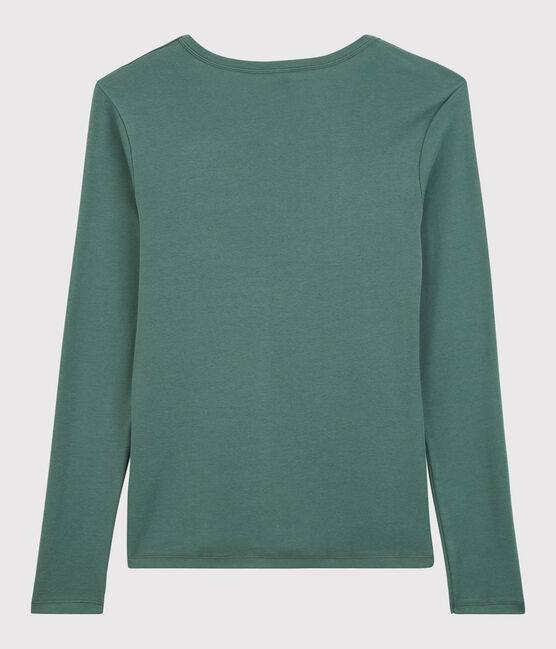 T-shirt scollo a V iconica in cotone Donna verde VALLEE