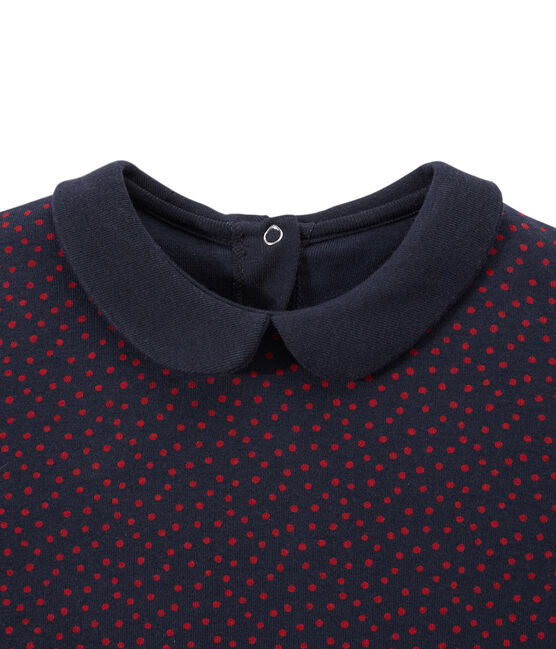 T-shirt bambina con colletto blu SMOKING/rosso TERKUIT