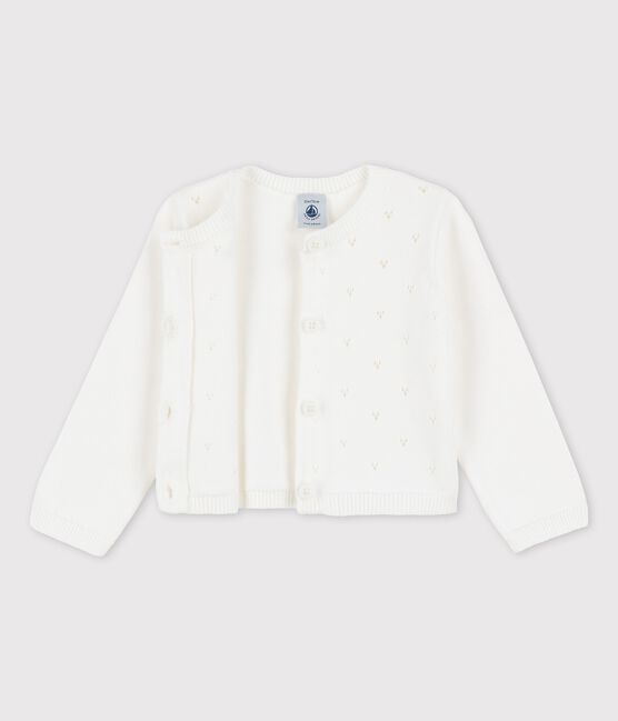 Cardigan bebè in raffinato tricot bianco MARSHMALLOW