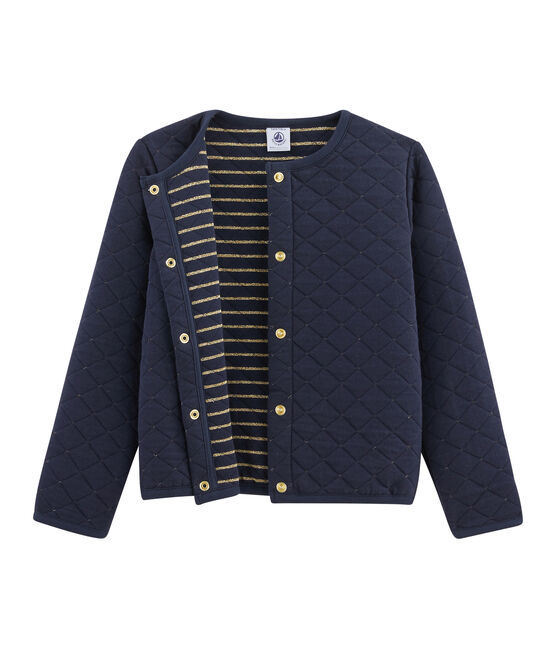Cardigan in tubique bambina blu SMOKING/giallo OR