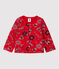 Cardigan in molleton bebè femmina con motivo a bandana rosso TERKUIT/bianco MULTICO