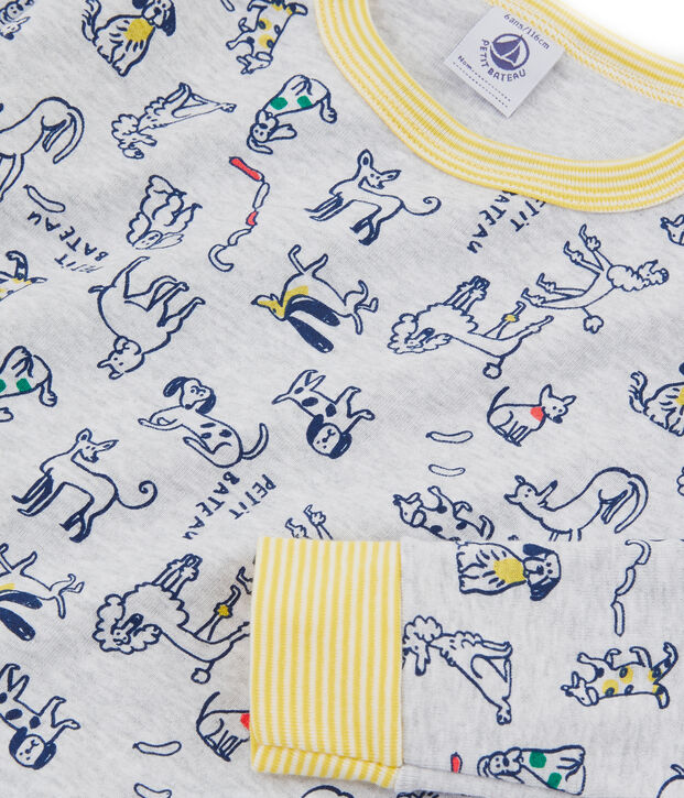 Pigiama bambino a costine modello molto aderente grigio/multicolore