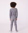 T-shirt a maniche lunghe in misto lana e cotone a righe bambino blu SOIR/ MARSHMALLOW