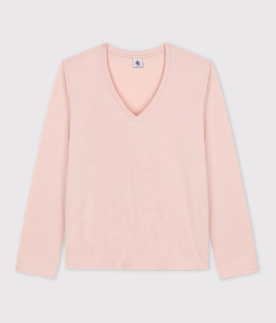 T-shirt La Regular scollo a V in cotone Donna rosa SALINE