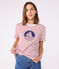 T-shirt a maniche corte e dal taglio dritto in cotone donna rosso MILK/ AMARANTE