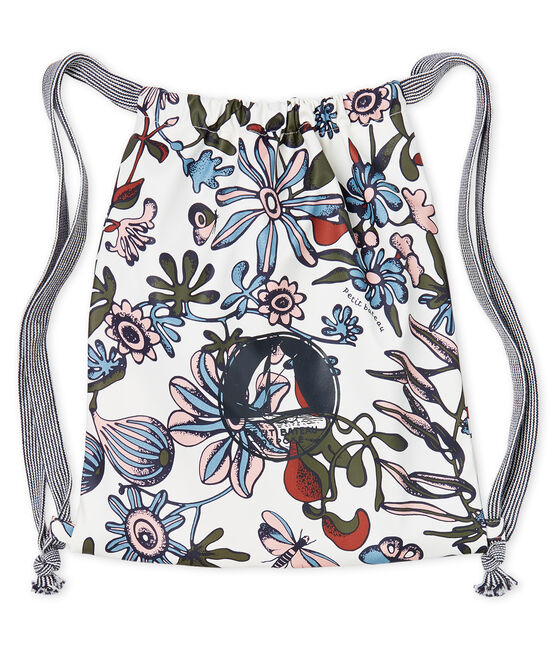 Borsa porta merenda in tela cerata fantasia bianco MARSHMALLOW/bianco MULTICO