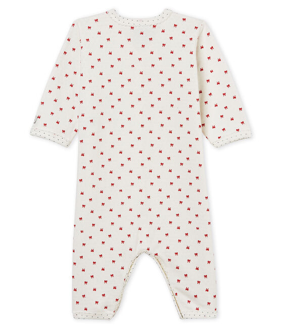 Tutina pigiama bambina in tubique bianco MARSHMALLOW/rosso TERKUIT