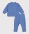 Set per neonato composto da felpa e pantaloni in cotone tinta unita blu