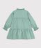 Abito a maniche lunghe in popeline a quadretti vichy bambina verde/bianco