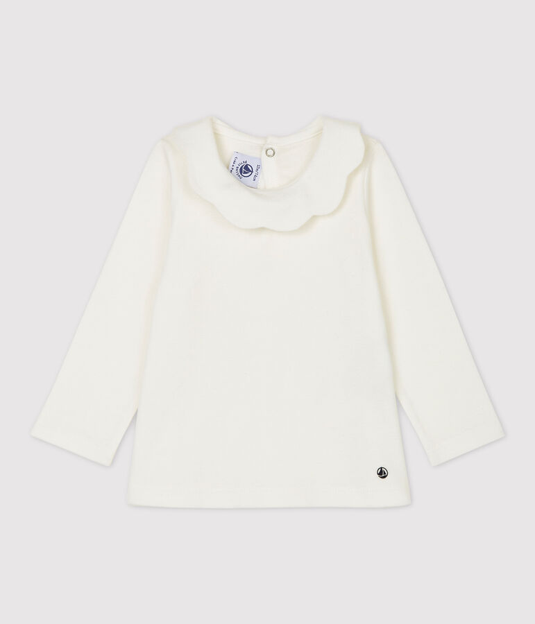 Blusa per beb&egrave; in cotone bianco