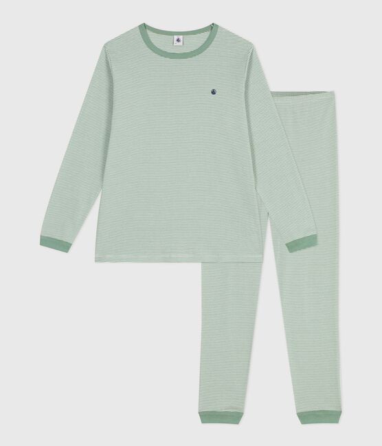 Pigiama in cotone a righe bambino SAULE/ MARSHMALLOW