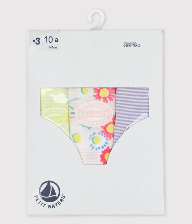 Trio slip bambina multicolore