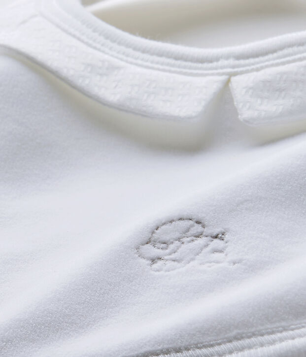 Bavaglino beb&eacute; unisex in cotone bianco