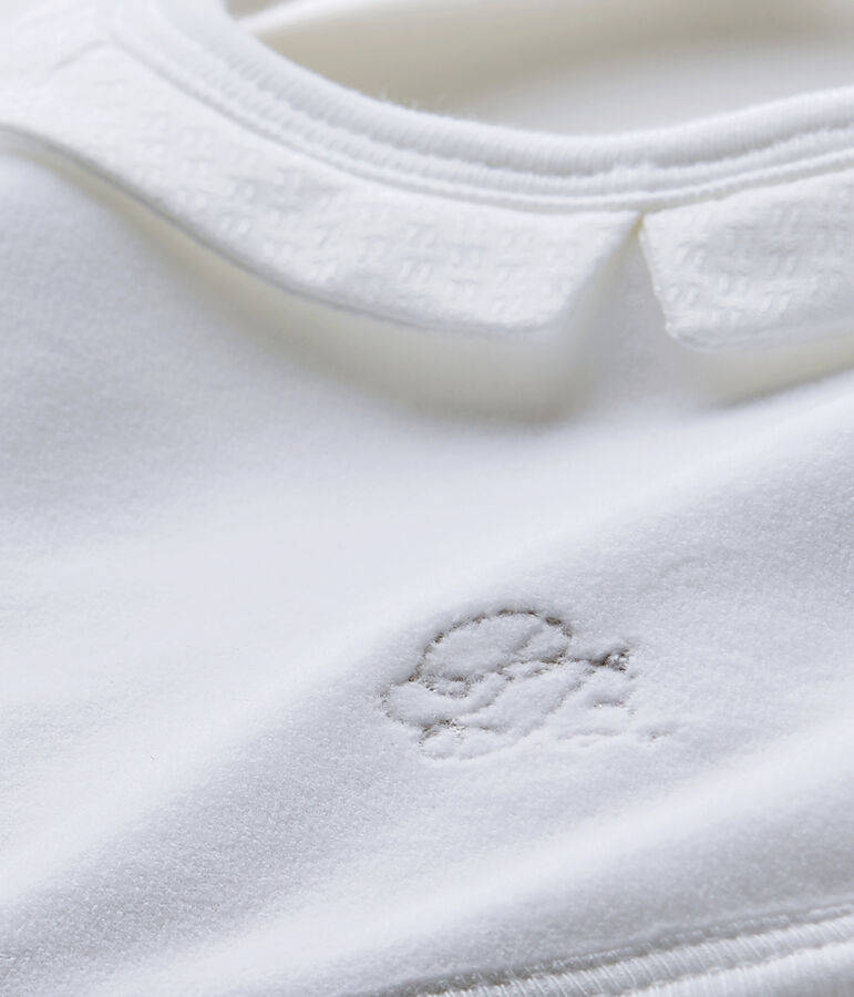 Bavaglino beb&eacute; unisex in cotone bianco