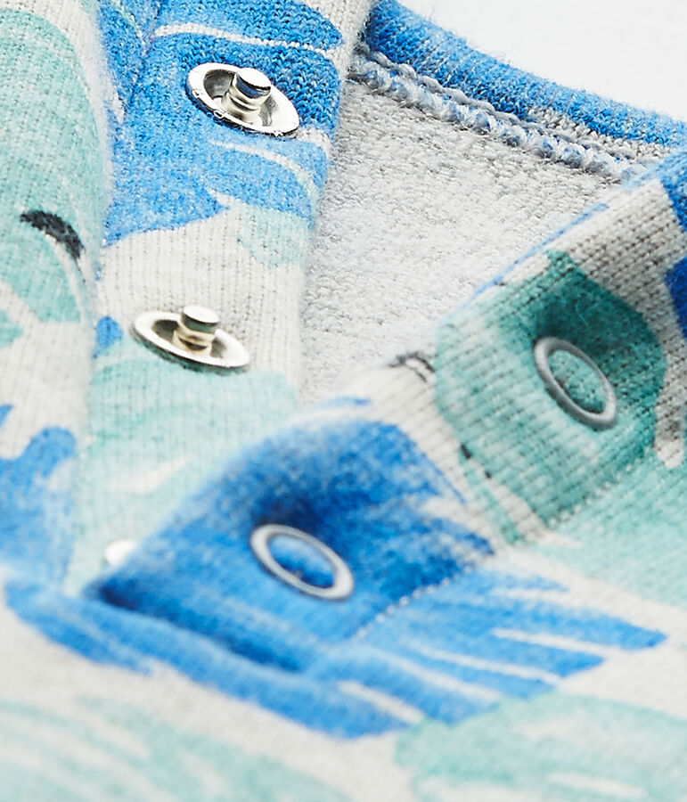 Tutina corta beb&eacute; bambino stampata grigio BELUGA/bianco MULTICO