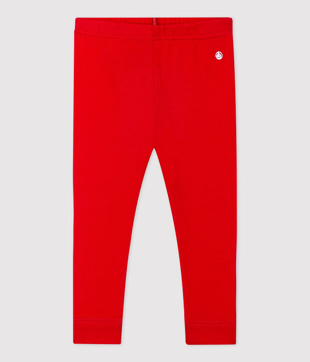 Leggins per beb&egrave; in cotone biologico rosso