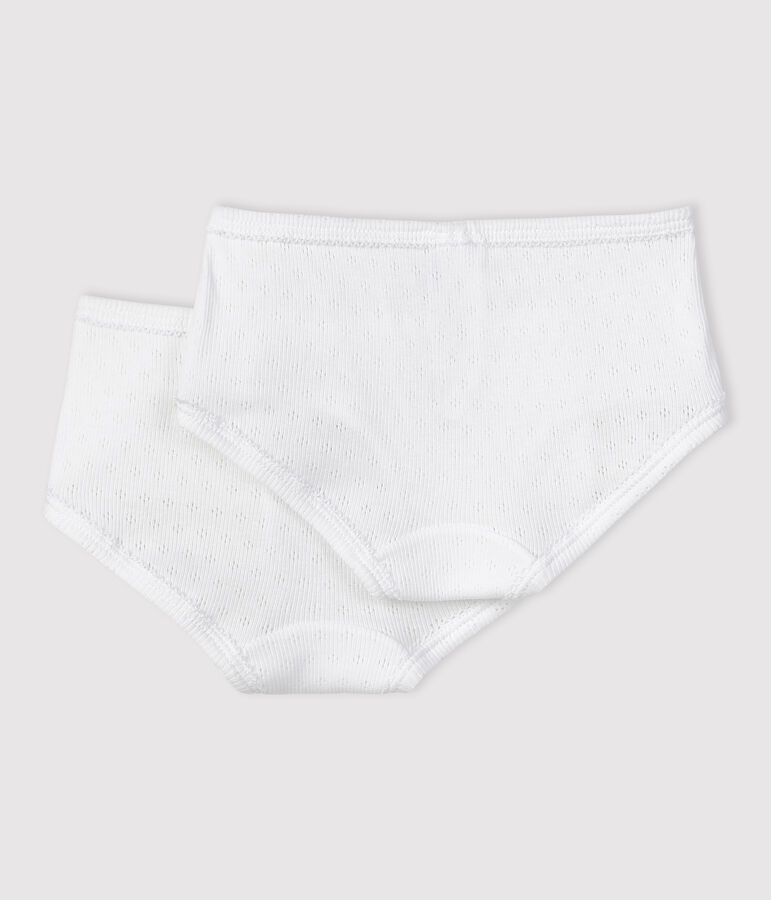 Confezione da 2 slip bambina traforati in cotone biologico variante 1