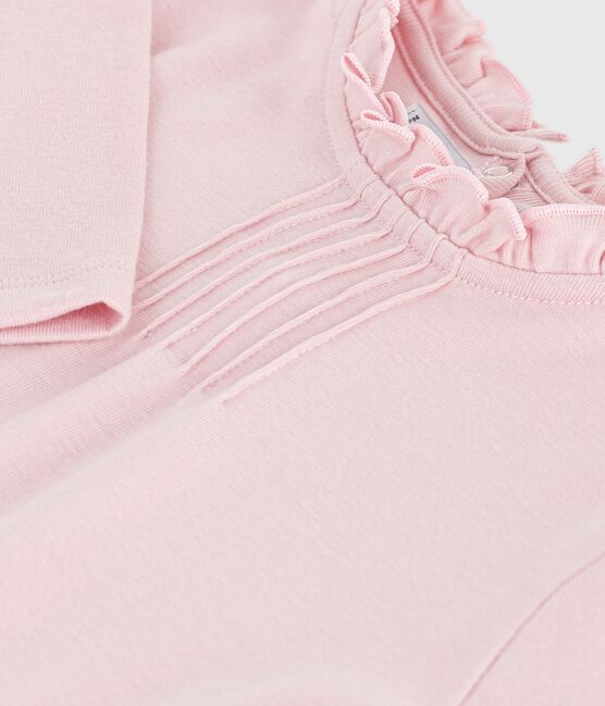 T-shirt a maniche lunghe in cotone tinta unita bambina rosa JOLI