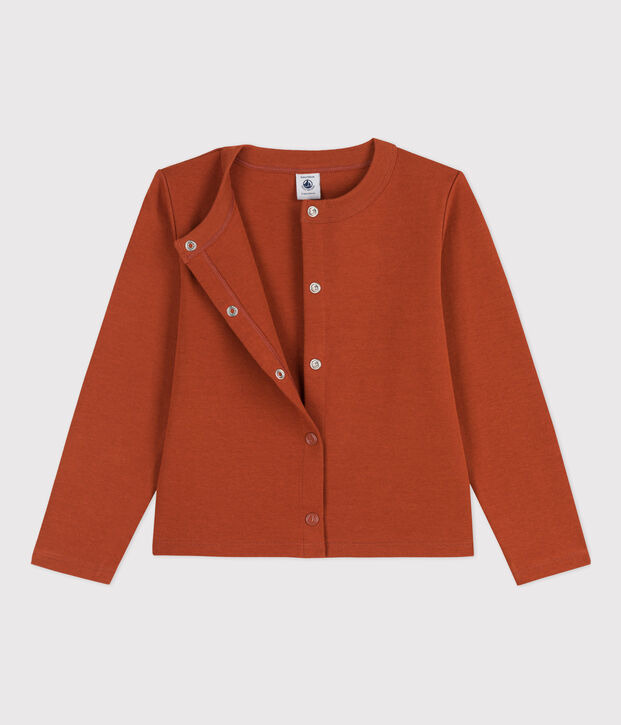 Cardigan in cotone bambina marrone