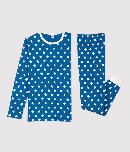 Pigiama bambino fantasia a stelle in cotone biologico MALLARD/ MARSHMALLOW