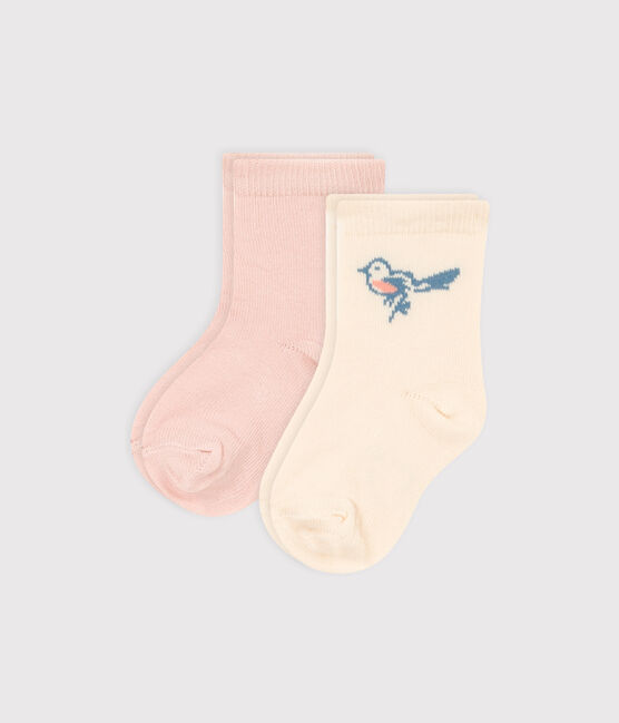 Confezione da 2 paia di calzini bebè con motivo uccello variante 1