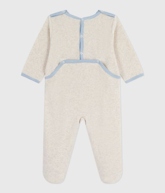 Pigiama in ciniglia tinta unita con apertura sulla schiena neonato beige MONTELIMAR CHINE